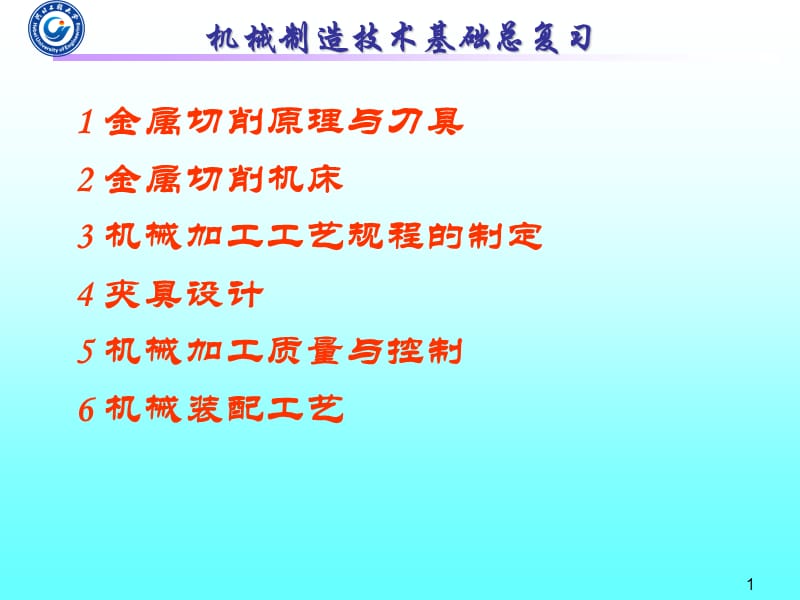 机械制造技术基础总复习ppt课件